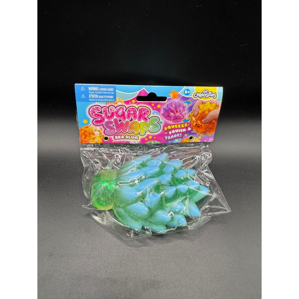 Orb Curiosities Sugar Swaps Sea Slug Squishy Fidget Toy Green Blue Glitter New